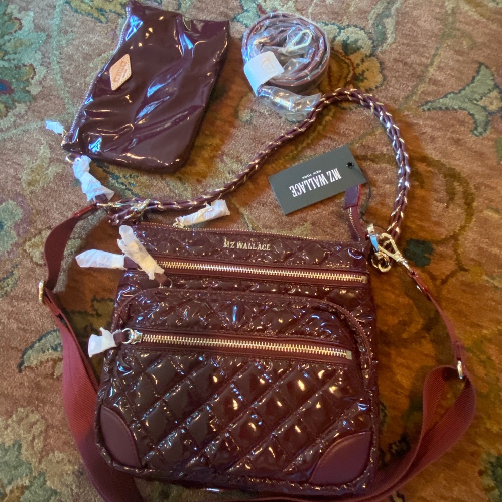 MZ WALLACE Downtown Crosby port lacquer *NEW w tag